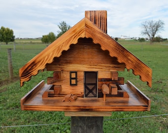 Bird feeder | Log Cabin Bird feeder | Log Cabin | Amish handmade | Made in USA | Pine wood