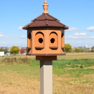 Bird House Poly Gazebo birdhouse 8 holes with 4 rooms Amish Handmade Made in USA small image 7