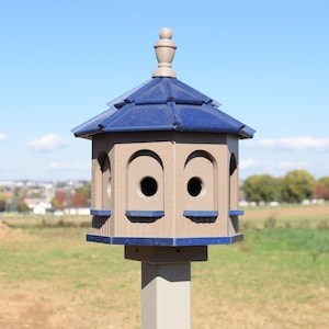 Bird House Poly Gazebo birdhouse 8 holes with 4 rooms Amish Handmade Made in USA small image 2