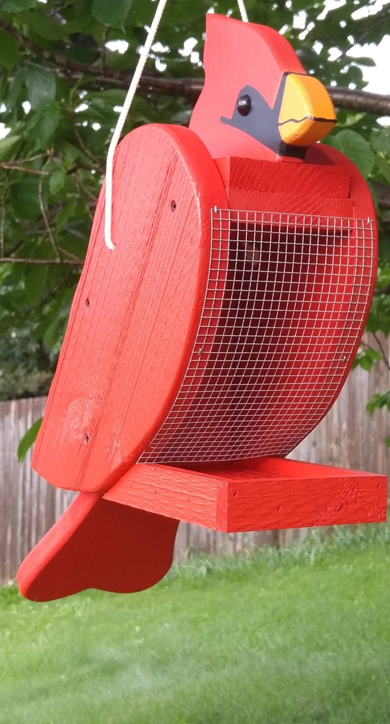 Cardinal bird feeder Unique Bird Feeder Amish Handmade Bird Etsy