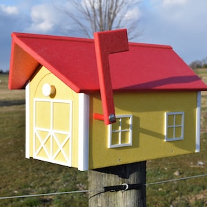 Amish mailbox | Bright colored mailbox |Barn mailbox | Poly mailbox |  Made in USA | Amish handmade | unique mailbox