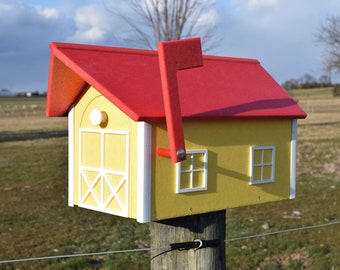 Amish mailbox | Bright colored mailbox |Barn mailbox | Poly mailbox |  Made in USA | Amish handmade | unique mailbox