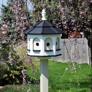 Amish handcrafted Gazebo Birdhouse | 8 rooms | Poly birdhouse | post and planter not included