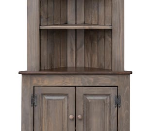 CORNER CUPBOARD l |Amish handcrafted cabinet furniture | primitive cabinet| 208A|