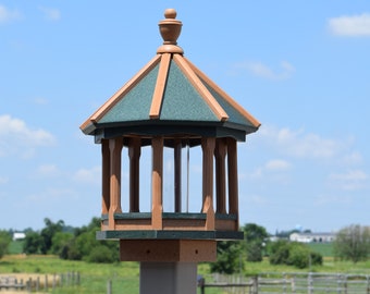 Small Bird Feeder | Mini Poly Gazebo bird feeder | Amish handmade |  Made in USA | Multiple colors