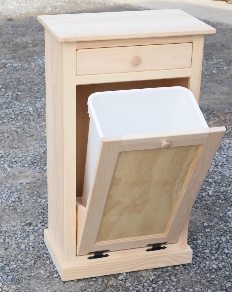 Extra Large Wood Trash Bin Unfinished Trash Can Trash Etsy