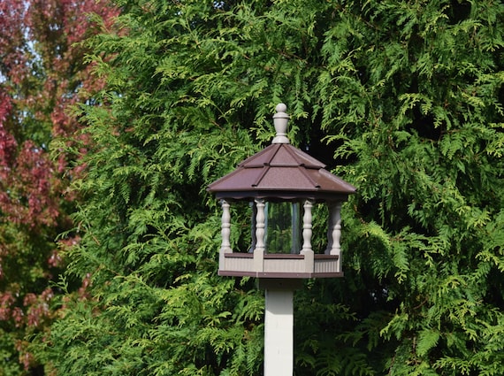 Large Poly Gazebo Bird Feeder Amish Homemade Handcrafted Clay Etsy