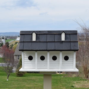 Amish Handmade Purple Martin Birdhouse | Reclaimed Wood | Rustic WHITE AND BLACK