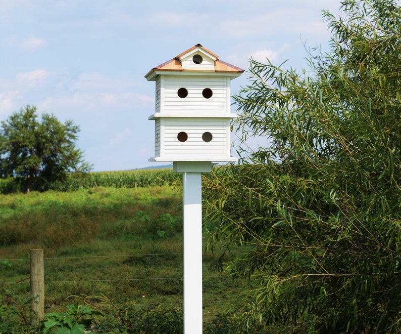 Martin birdhouse Reclaimed birdhouse Made in USA Amish handmade Copper trim image 1