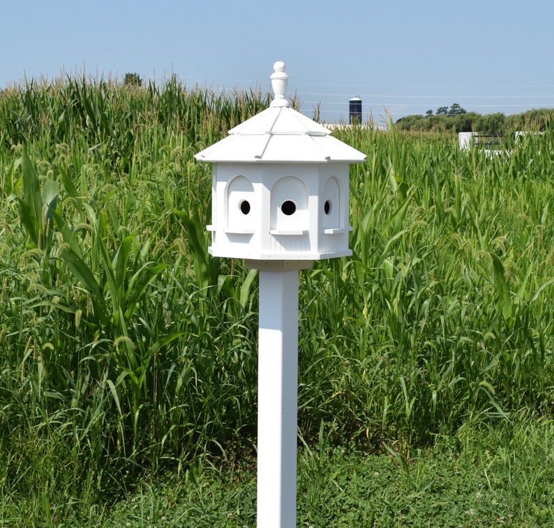 Amish made birdhouse gazebo birdhouse Poly 8 rooms Amish handmade Made in USA Bright colors ALL WHITE