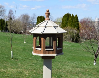 SMALL Poly Octagon bird feeder | Gazebo bird feeder | 2 qt capacity | Amish handmade | Made in USA