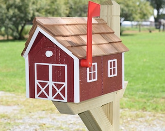 Amish mailbox | Barn Mailbox| Amish Handmade wood mailbox