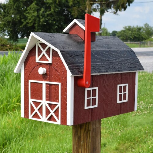 Amish Handmade Barn Mailbox | Made in USA, Wooden