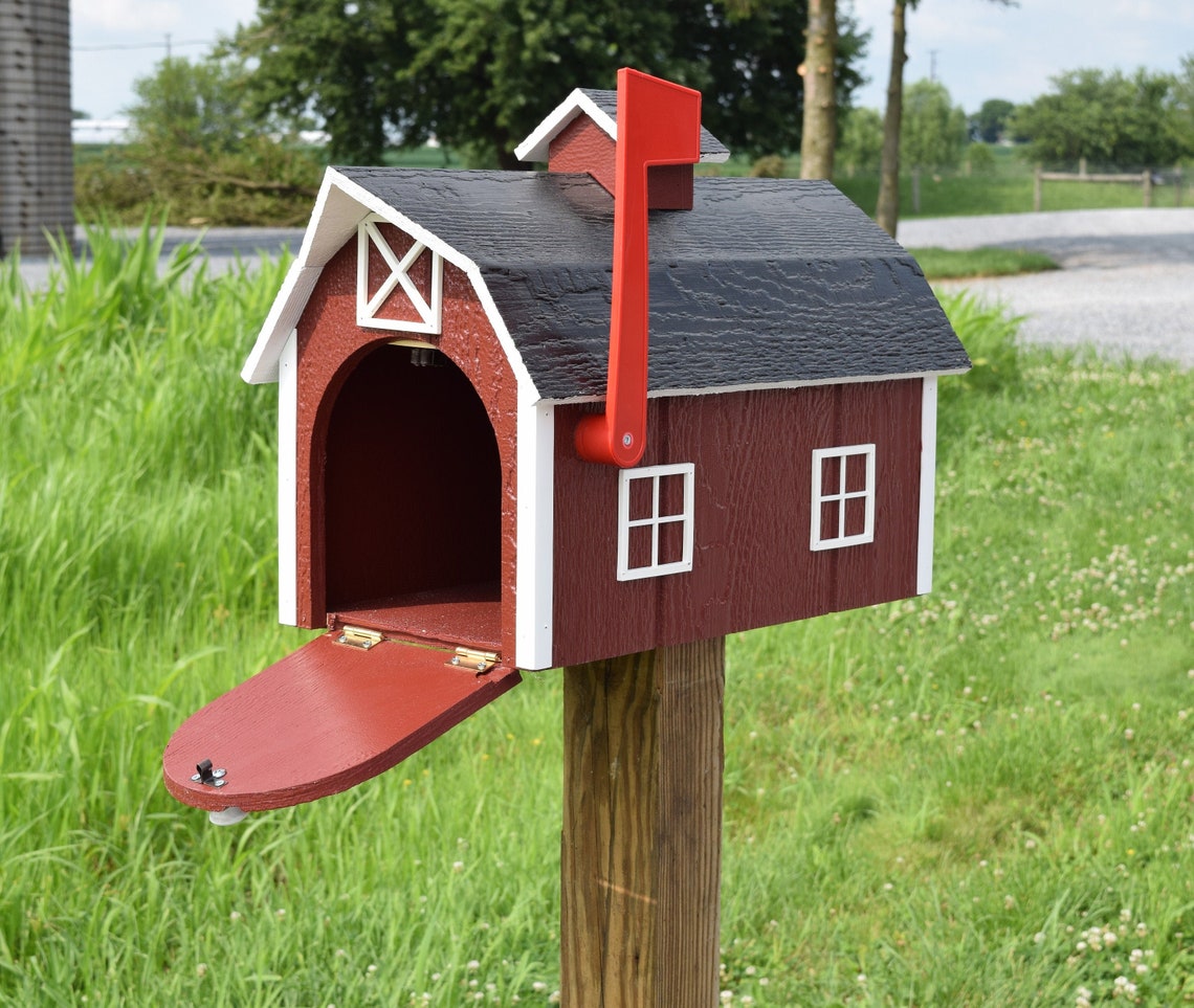 Barn Mailbox Amish Mailbox Amish Handmade Made in USA Etsy