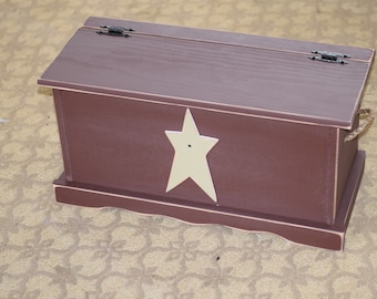 Amish Handmade Pine Wood Storage Chest | Rustic Country Bin, USA Made
