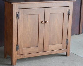 Shaker door model Amish Handcrafted Hall Cabinet | Primitive Pine 2-Door