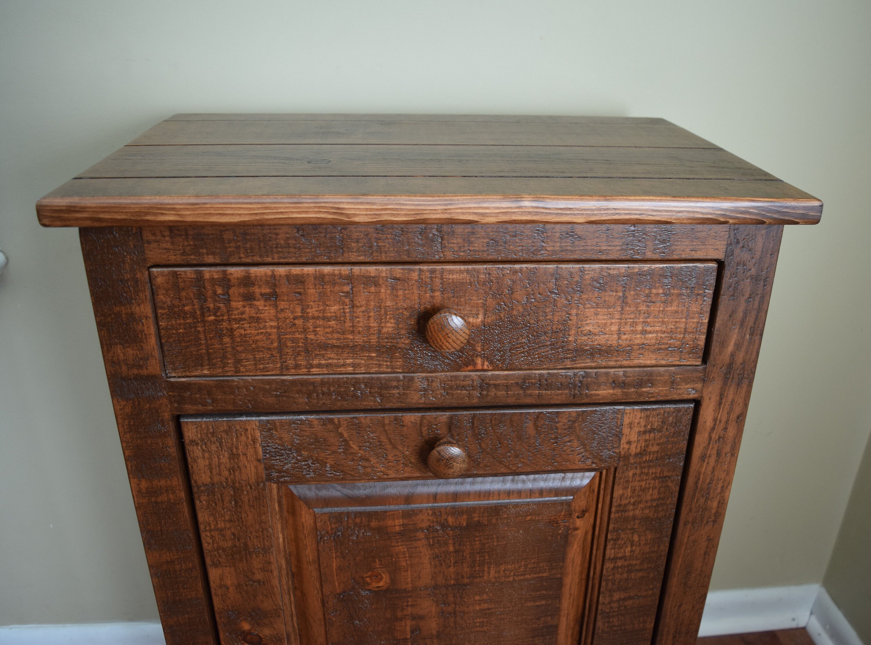 Trash Can Rustic Special Walnut Made in USA Amish Etsy