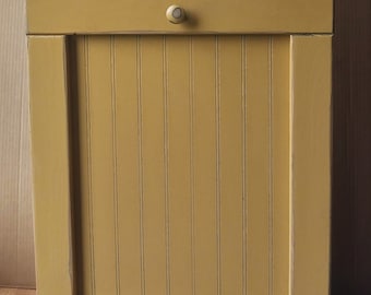 Amish Handmade Tilt-Out Trash Can Cabinet | Rustic Pine