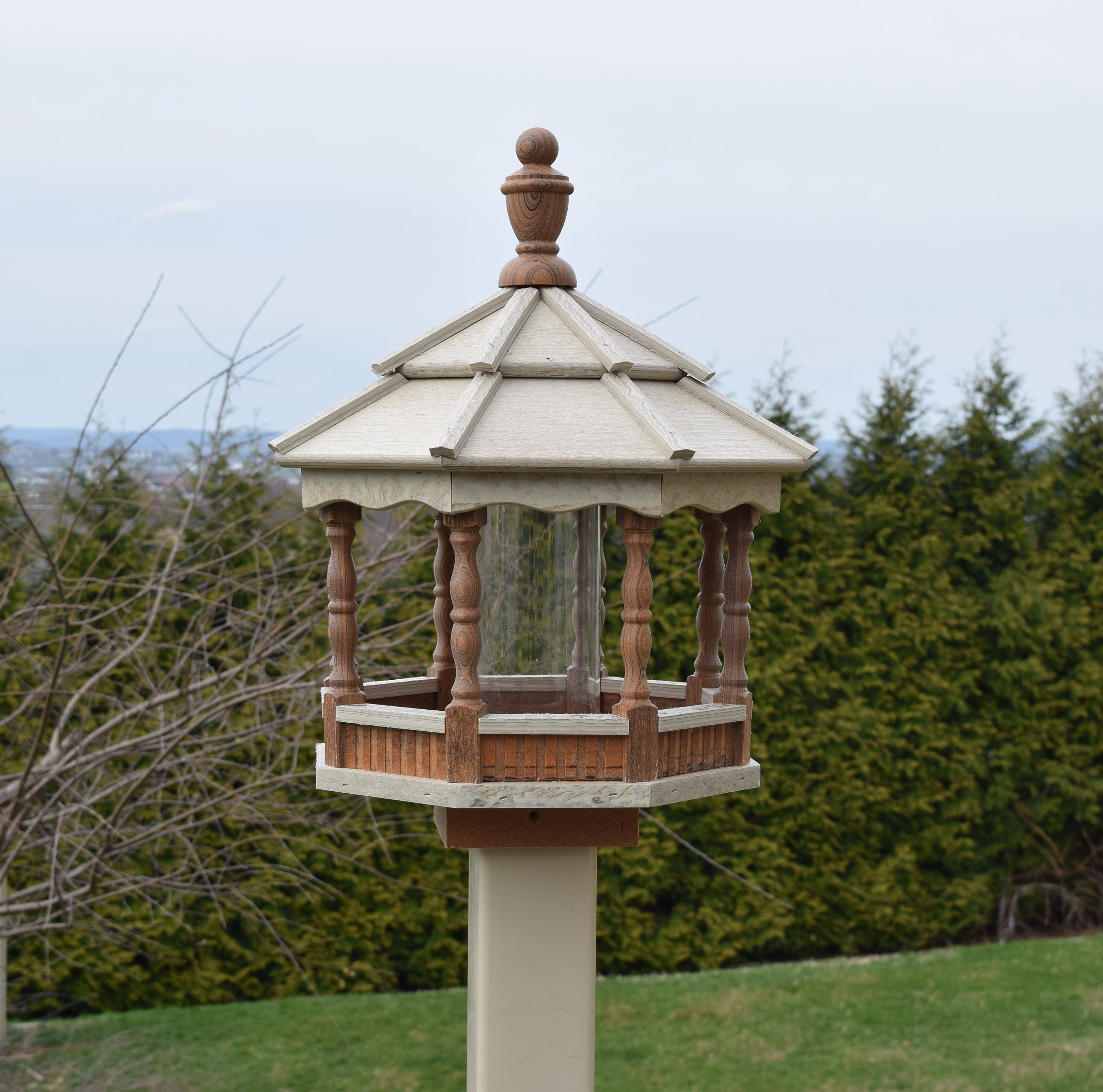 Gazebo Small Poly Bird Feeder Amish Homemade Mahogany and Etsy