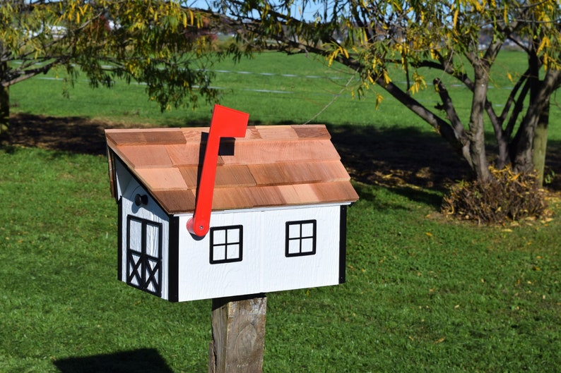 Amish mailbox Barn Mailbox Amish Handmade wood mailbox FREE SHIPPING image 4