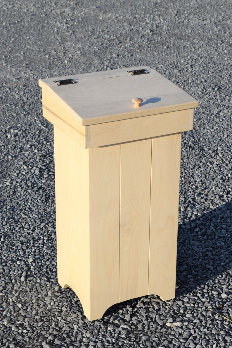 Wood Trash bin tall Trash can Amish handcrafted Trash Bin Etsy