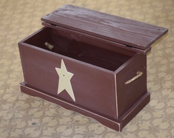 Amish Handmade Pine Wood Storage Chest | Rustic Country Decor