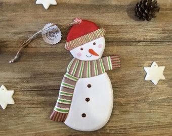 Wooden snowman to hang