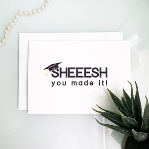 Carte pliée de fin d’études SHEESH, Félicitations