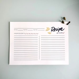 Cartes de recettes Desi (paquet de 10) (4x6 ou 5x7)