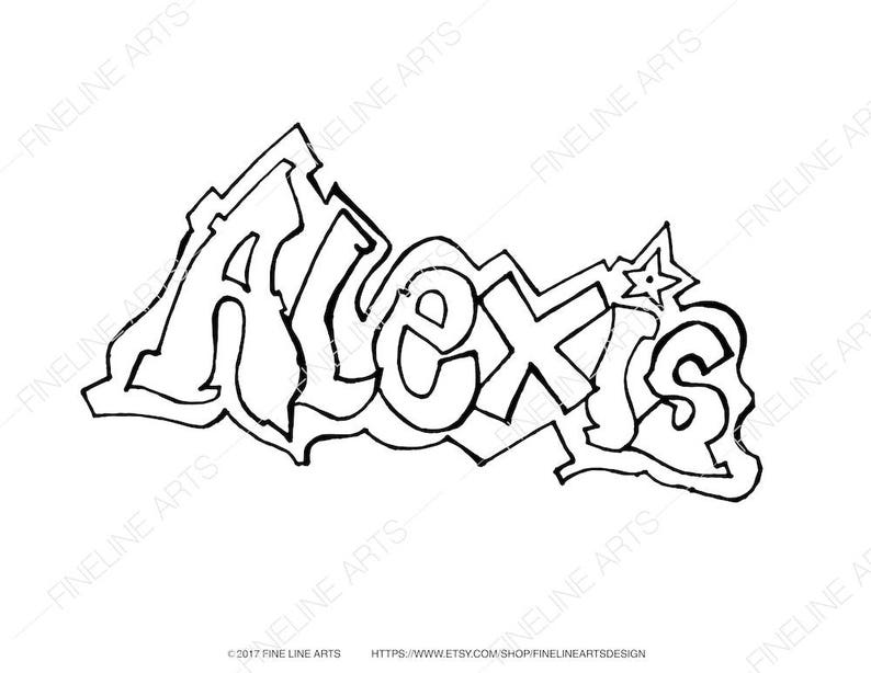 Alexis Coloring Book Pages Girls Baby Womens Names Etsy