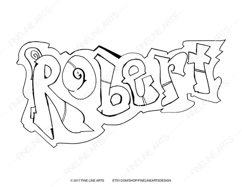 Robert Coloring Book Pages Boys Mens Baby Names Personalized | Etsy