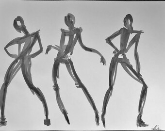 Deni Gesture 6Original Nude DrawingCharcoal and Pastel Chalk