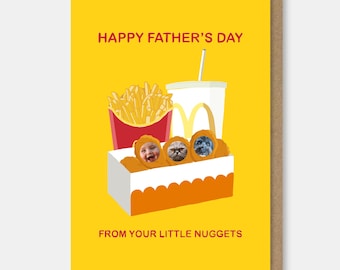 Personalised McDonalds Father's Day Card - From Child, Pet, Baby, Toddler, Dad-to-be
