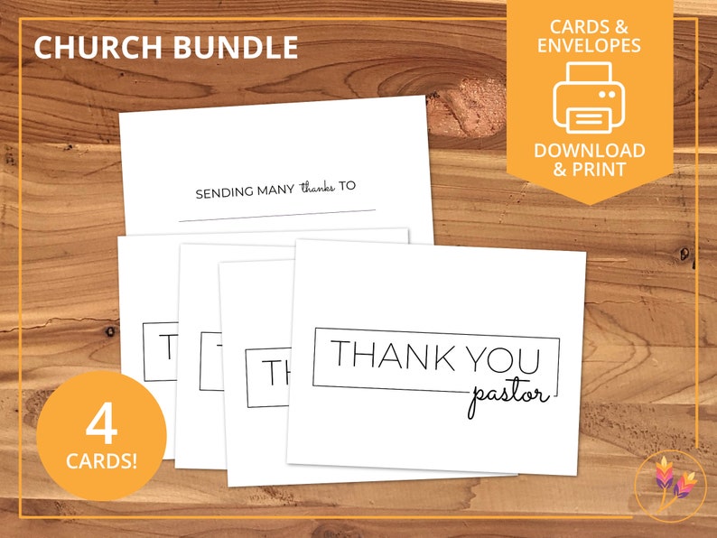 Church Thank You Cards Thank You Card Bundle Printable Thank | Etsy