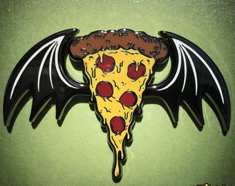 Pizza Fledermaus Emaille Pin