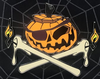 Gruselig Niedliche Halloween Kürbis Jack O' Laterne Kreuzknöpfe Kerzen Emaille Pin