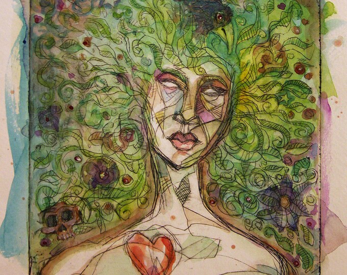 Drypoint Etching on Plexiglass Print Printmaking Enhanced With