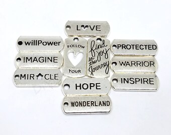 Charms with sayings | Etsy