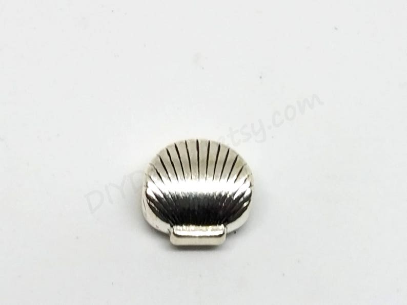 Ocean European Style Bead Clam Shell Beads Silver Tone Shell Large Hole Beads Bead Bracelet Slider Bead Big Hole Beads Sea Shell Beads