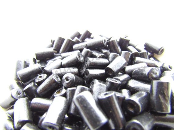 100 x wooden wood beads cylinder dark coffee mixed sizes loose spacer 2mm hole