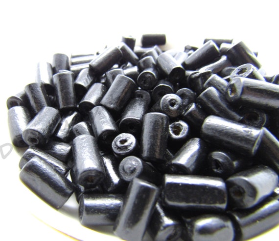100 x wooden wood beads cylinder dark coffee mixed sizes loose spacer 2mm hole
