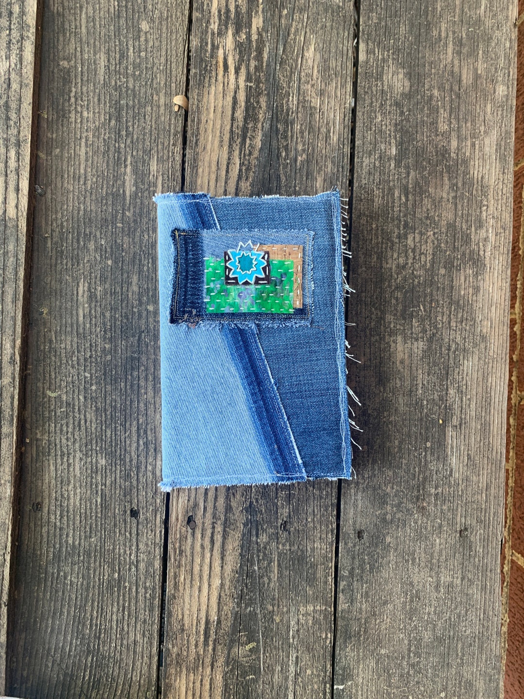 Upcycled Denim Journal Cover: Handmade Cozy Boro Patch - Etsy