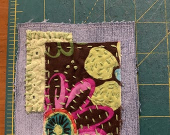 Denim Patch with hand stiching 4" x 4"