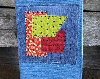 Cuadernos con tapas, patchwork de mezclilla Boro cosido a mano