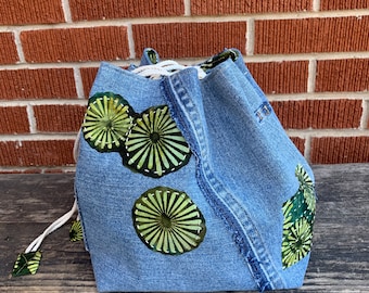 Komebukuro, bolsa de arroz japonesa, bolsa de proyecto de mezclilla reciclada,