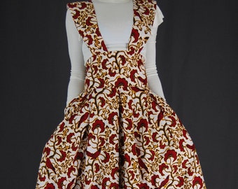 African print jumper dress/red jumper dress/African print women's dress/African Clothing for women/full lenght party dress/Ankara maxi dress
