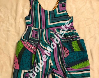 Toddler jumper/ Toddler jumpsuit/Ankara kids dress/African Ankara Dashiki Print Jumpsuit Romper Outfit/ toddler clothes/ jumpsuit/ pants