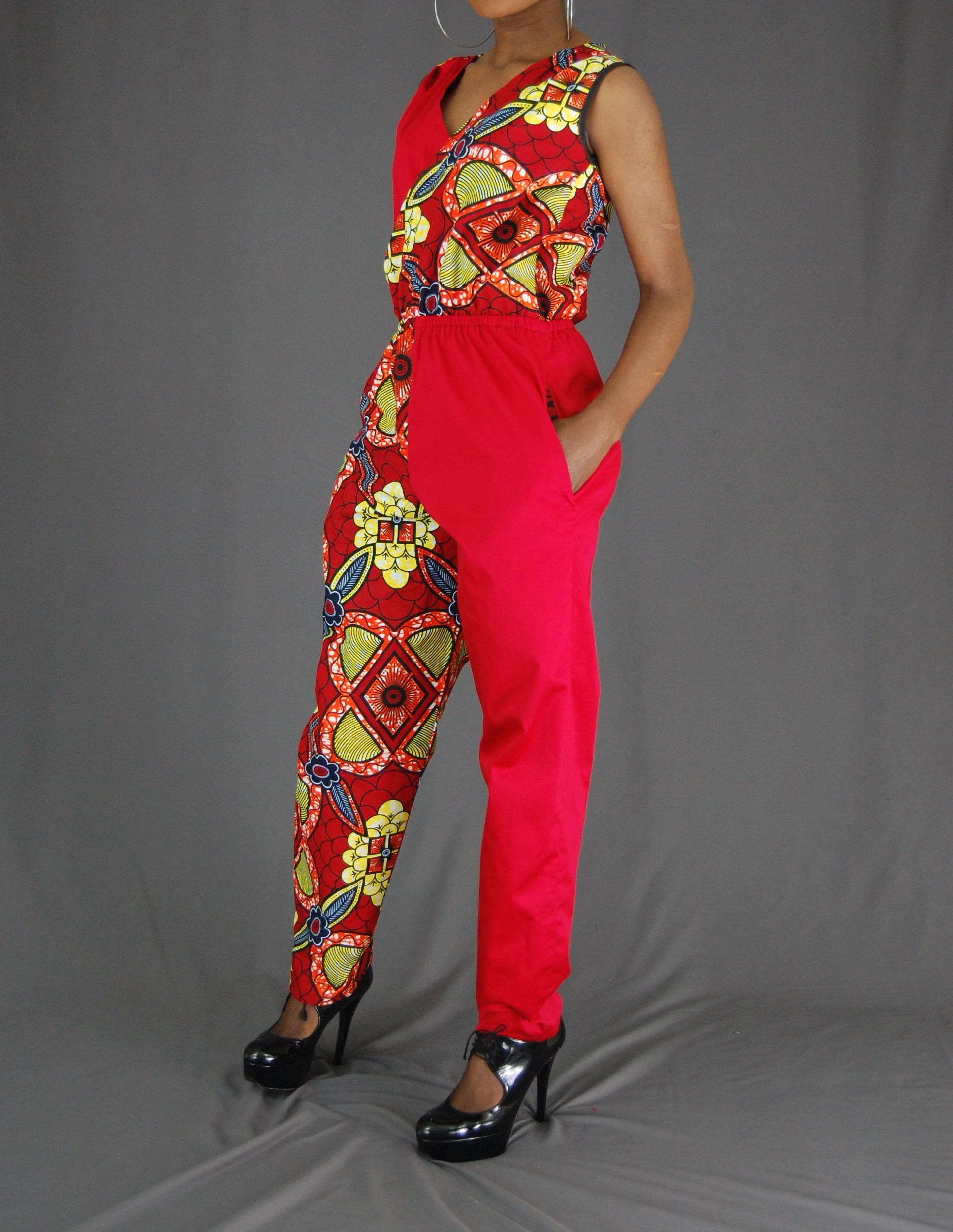 Jumpsuits, Nala African Print Mudcloth Jumpsuit