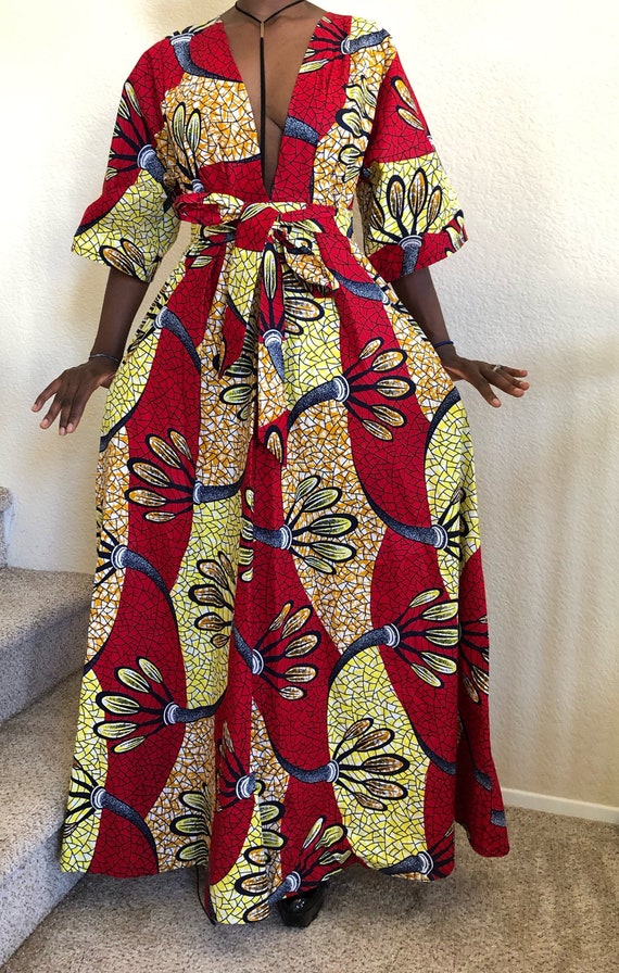 chinese dress ladies African Print Dress|Dashiki Maxi Dress XL