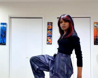 Up upcycled denim  pants, denim jeans, wide leg jeans, women’s jeans , harem jeans , sexy pants